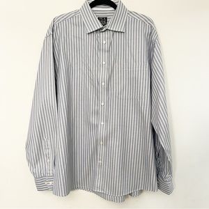 Jos. A. Bank Signature Collection XL Button Up Shirt Wrinkle Free Blue Stripe